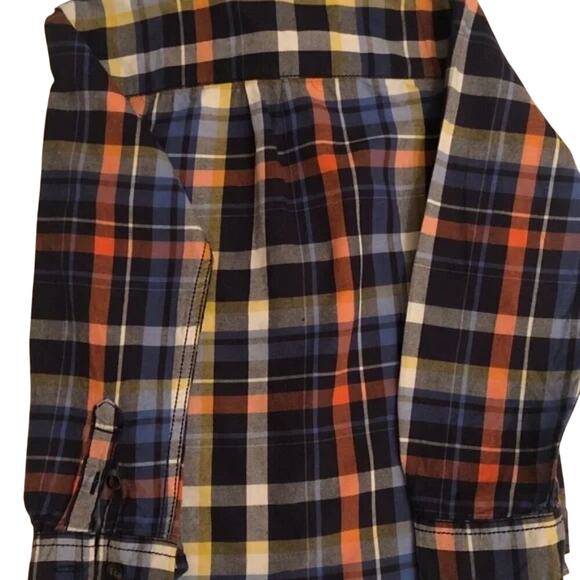 Carters boys shirt long sleeve button down Sz 6 plaid Casual blue plaid - Picture 4 of 7